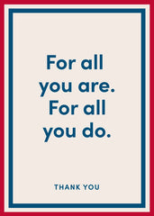 Thank You For All You Do Greeting Card