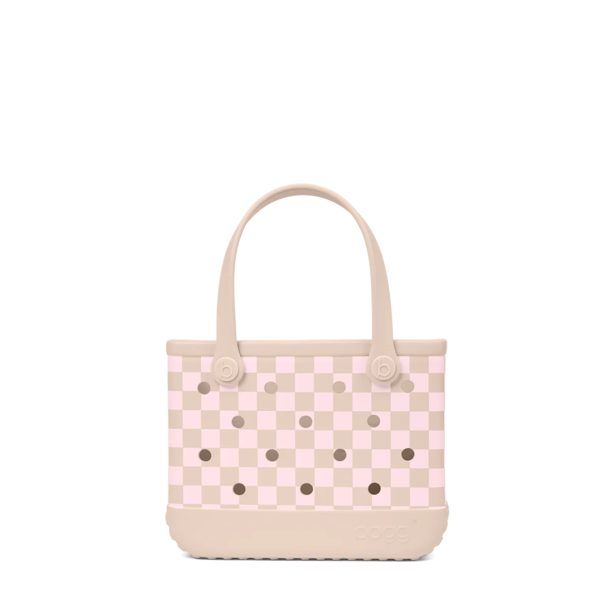 Bitty Bogg Bag - Checkered Linen/ Pink Marshmallow