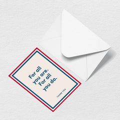 Thank You For All You Do Greeting Card